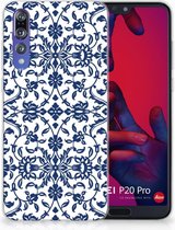 Huawei P20 Pro Uniek TPU Hoesje Flower Blue