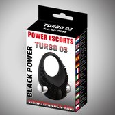 Power Escorts - Black Power - Turbo 03 - Flexibele / Vibrerende - Cockring - BR59 - Zwart