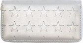 Ultimate Travelstyle - dubbele dames ritsportemonnee -sterren - kunstleer - zilver - 19x11x4cm