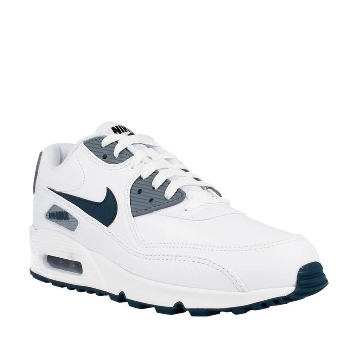 Nike AIR MAX 90 LTR White Space Blue/ Magnet Grey Leather 652980 101  Wit;Grijs maat 41 | bol.com