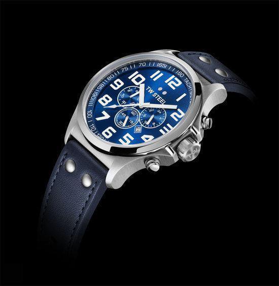 TW Steel Pilot TW403- Horloge - 48 mm - Blauw | bol.com