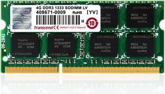 Transcend 4GB DDR3 1333 memoria 1 x 8 GB 1333 MHz