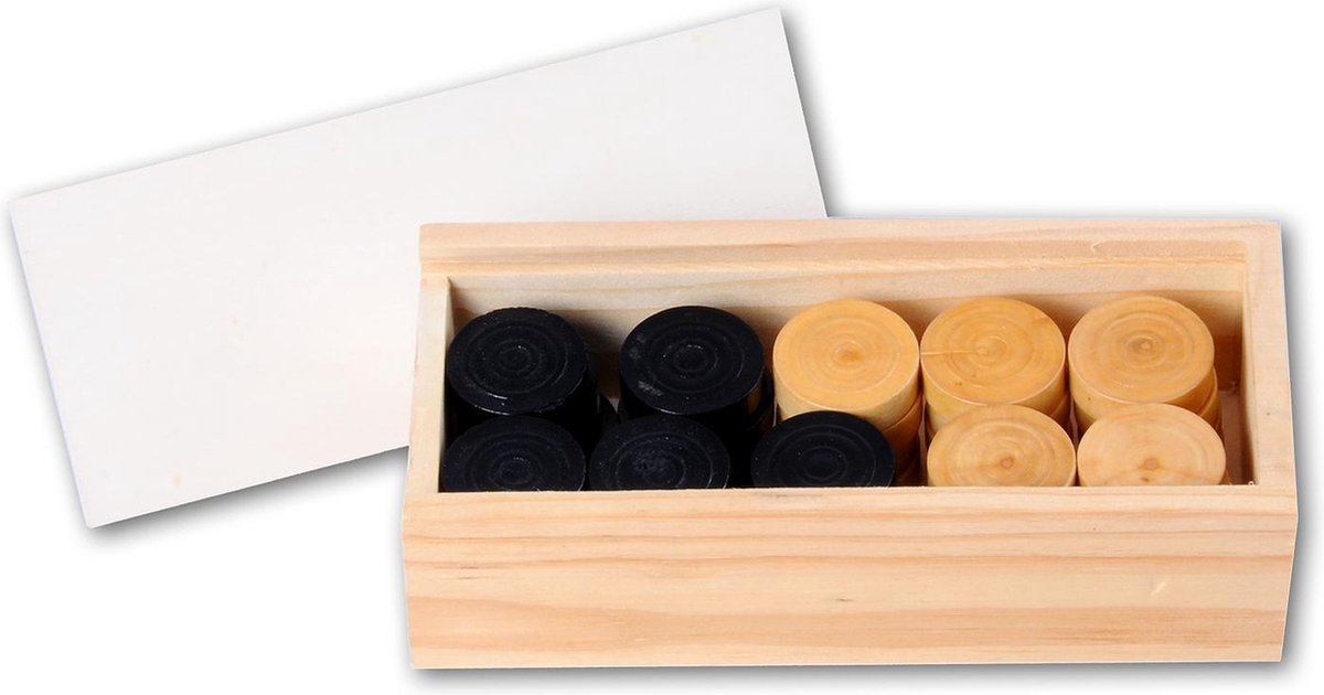 Longfield Games Houten Damstenen In Kist Games