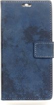 Shop4 - iPhone Xr Hoesje - Wallet Case Vintage Donker Blauw