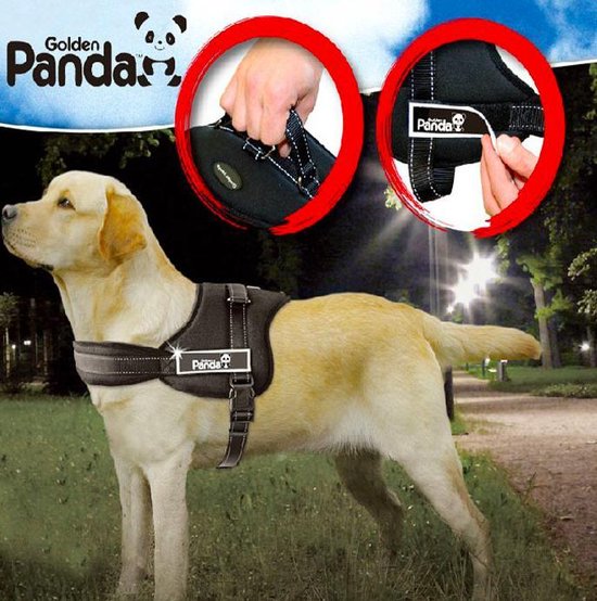Discriminatie op grond van geslacht Montgomery Buurt Golden Panda Powertuig- Harnas- hondentuigje hond - Maat 50-65cm - S -  Zwart | bol.com