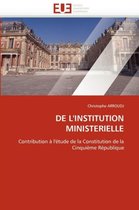 DE L'INSTITUTION MINISTERIELLE