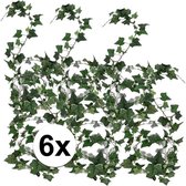 6x Groene klimop slinger plant Hedera Helix 180 cm - Kunstplanten/nepplanten - Woondecoraties