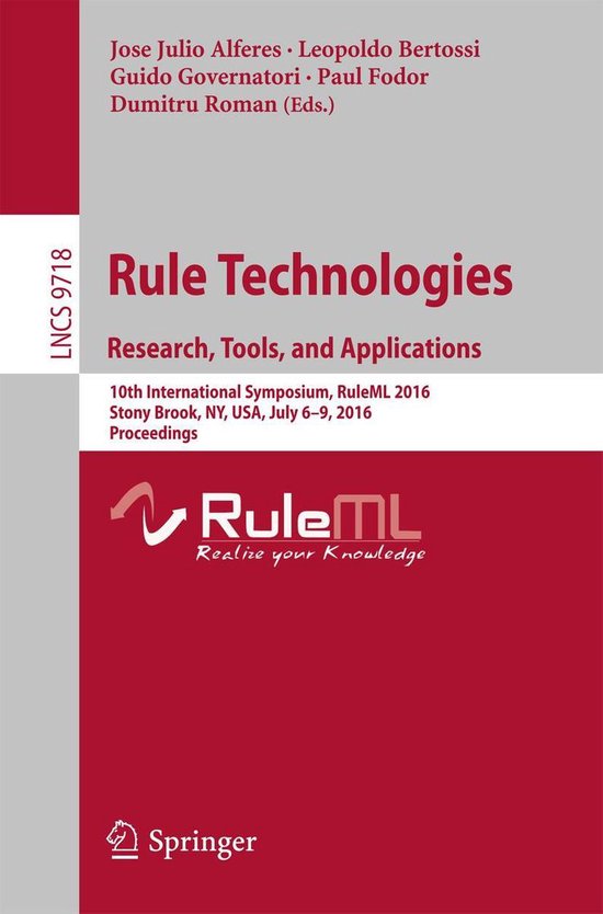 Springer Nature Proceedings Computer Science - Rule Technolo ... - cover