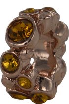Quiges - Rosé goudkleurige Aanschuif Charm Bedel Bellen voor Quiges Wikkelarmbanden - EHC087