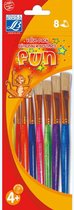 8 kleurrijke Lefranc & Bourgeois® penselen - Feestdecoratievoorwerp