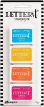 Letter It - Stempel Inkt set - Archival - Blauw, Geel, Oranje, Berry