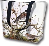 Tas -Handtas / Shopper / Draagtas / Tendy Tote Bag met Vogels "Branch & Bird"