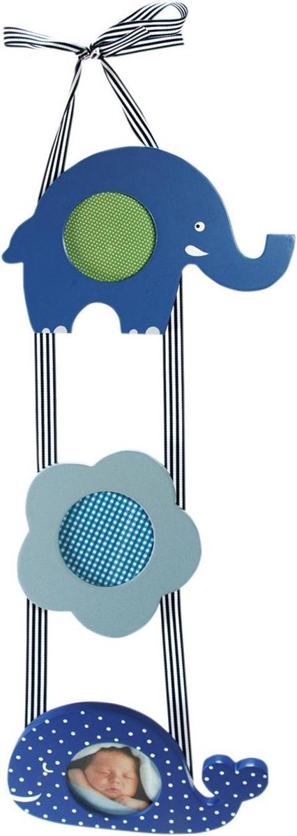 Goldbuch GOL-10329 Babyworld WALVIS fotolijst 3x 7x7 cm blauw