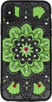 Groen Diamant Mandala Back Cover Hoesje voor iPhone X