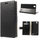 Huawei Ascend G630 agenda zwart wallet tasje hoesje
