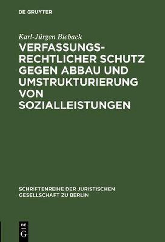 Schriftenreihe der Juristischen Gesellschaft Zu Berlin- Verf ... - cover