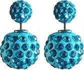 Fako Bijoux® - Oorbellen - Double Disco Dots - Mini - Turquoise