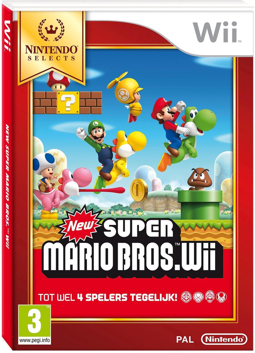 Rondlopen Experiment ik ben verdwaald New Super Mario Bros - Nintendo Selects - Wii | Games | bol.com