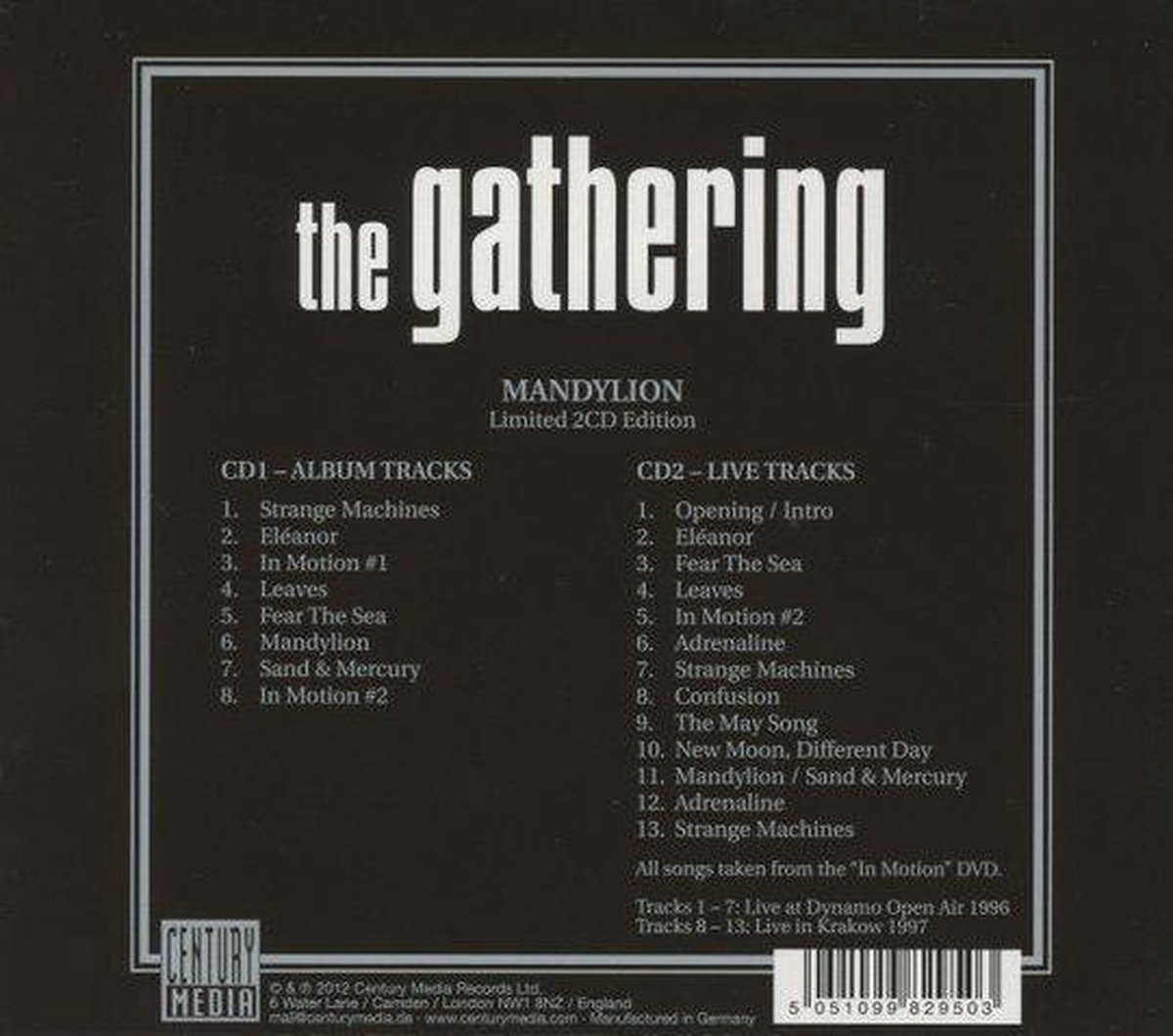 Mandylion, The Gathering CD (album) Muziek