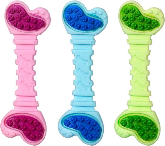 Flamingo Hondenspeelgoed Bot Tandverzorging Puppy – Roze – 10 x 3.5 x 2.5 cm