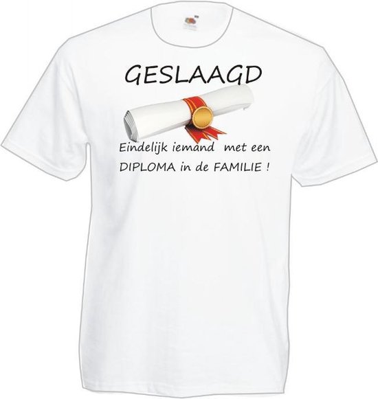 Geslaagd Heren T-shirt GESLAAGD diploma WIT maat M | bol.com