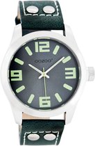 Oozoo JR266 - Horloge Leer 40mm Blauw Lumi-Groen