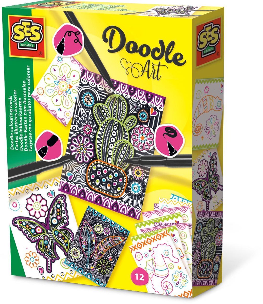 SES - Doodle inkleurkaarten
