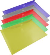 EXXO-HFP #92400 A5 Documentenmap - Landschap model - Drukknop sluiting - Assorti kleuren - 10 stuks
