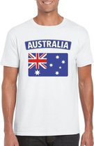 T-shirt met Australische vlag wit heren L