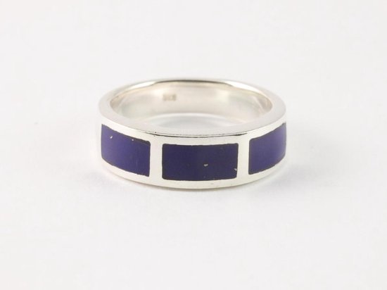 Zilveren ring met lapis lazuli - maat 18.5