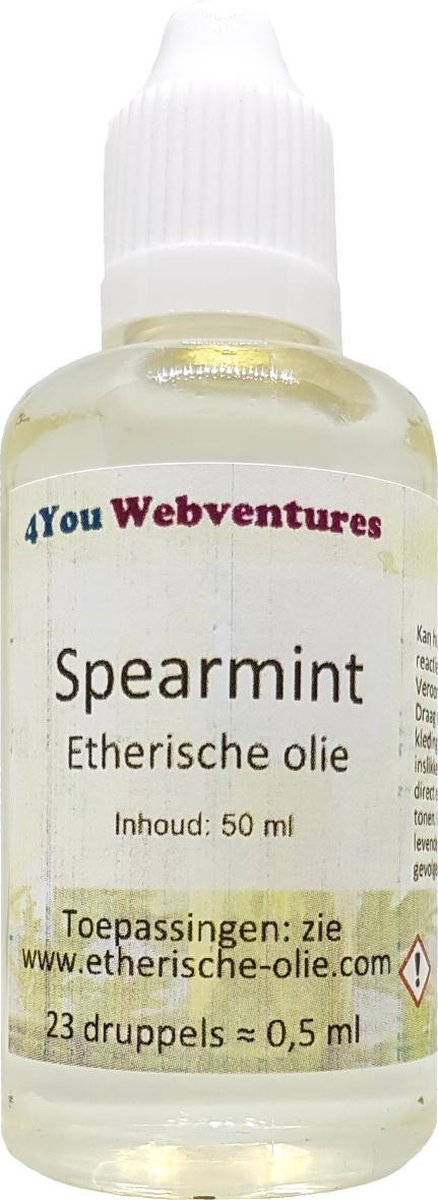 Goedkoopste Pure etherische spearmintolie - 50 ml - etherische olie - essentiële spearmint olie