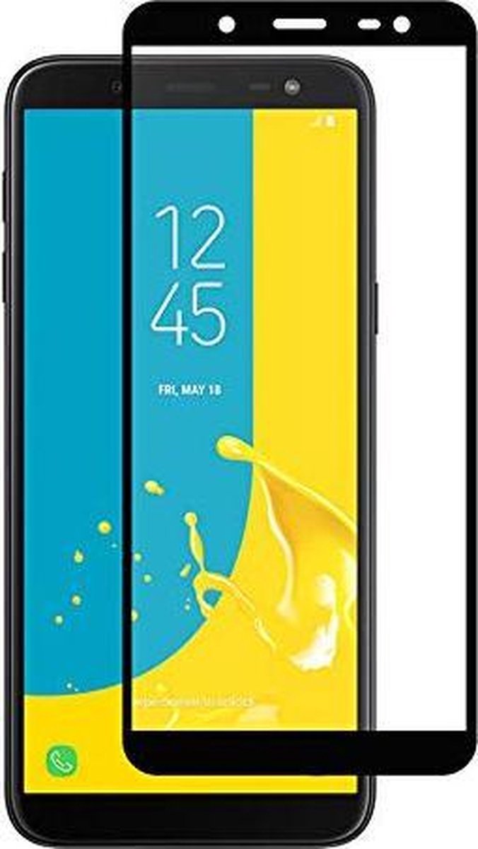 2x Glasplaatje - Geschikt voor: Samsung Galaxy J6 (2018) Screenprotector Glazen Gehard Full Cover Volledig Beeld Tempered Glass