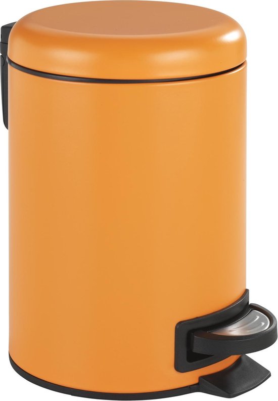 pedaalemmer 3 liter oranje/ afvalbakje | bol