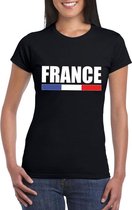 Zwart Frankrijk supporter t-shirt voor dames - Franse vlag shirts S