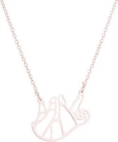 24/7 Jewelry Collection Origami Luiaard Ketting - Rosé Goudkleurig