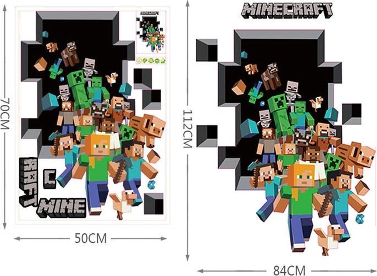 Affiche des personnages de Minecraft (Zwart)