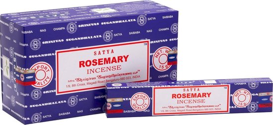 Satya Rosemary - Rozemarijn wierookstokjes - 12 doosjes van 15 gram