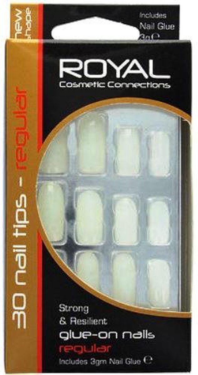 Royal 30 Glue-On Nail Tips - Natural (met nagellijm)