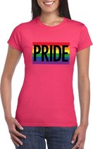 Regenboog vlag Pride shirt roze dames S