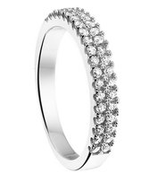 The Jewelry Collection Ring Zirkonia - Zilver Gerhodineerd