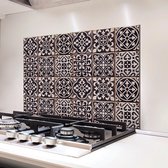 Crearreda - Achterwand Keukensticker – Azulejos - Zwart - 65 x 47 cm