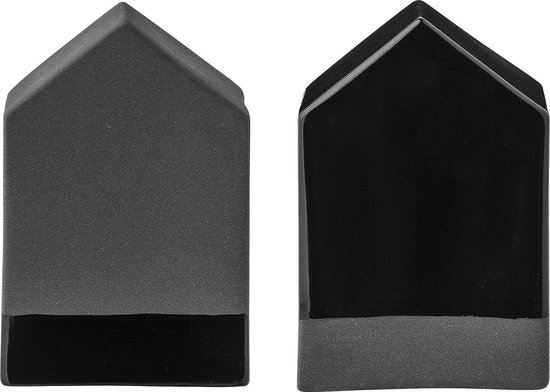 Bloomingville Deco huisjes keramiek zwart set/2 - 10 cm | bol.com