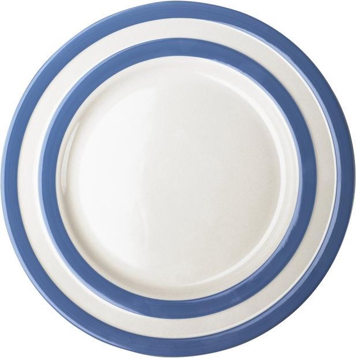 Cornishware Blue Lunch Plates - lunchborden 24.5cm (set van 4) - blauw wit gestreept - Cornishblue - klein dinerbord - Vaatwasserbestendig