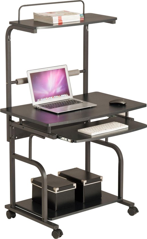 Piranha NEON Desk / Compact Computer Desk - Etagères de rangement - Clavier rétractable - PC 23g