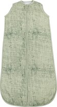 Meyco Fine lines hydrofiele babyslaapzak - 70cm - forest green/mint