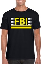 Politie FBI logo zwart t-shirt voor heren - Geheim agent verkleedkleding XXL