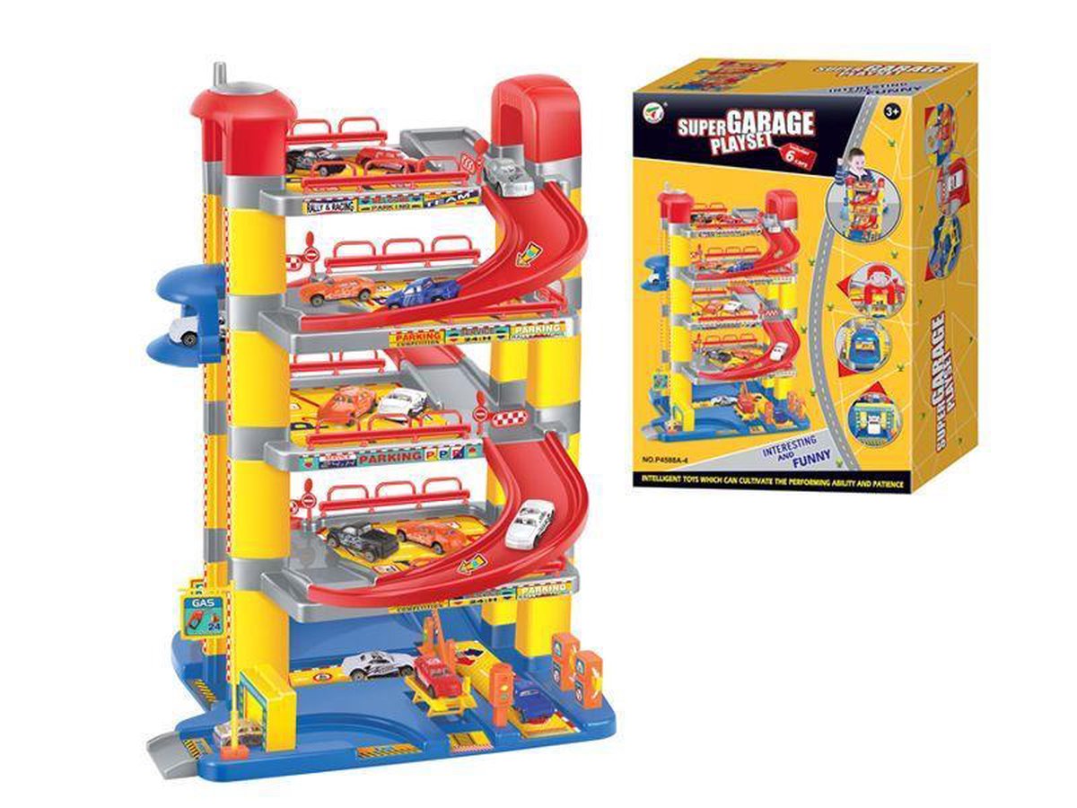Super Garage Speelset Inclusief 6 Autootjes