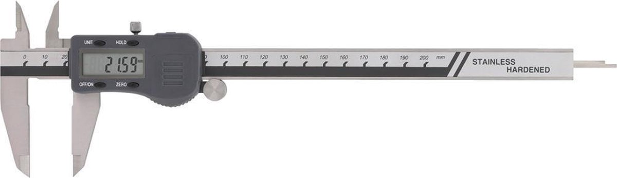 Digitale schuifmaat in roestvrij staal 200x50 mm 0,01 mm / inch met HOLD-functie en glazen schaal MIB CGR200