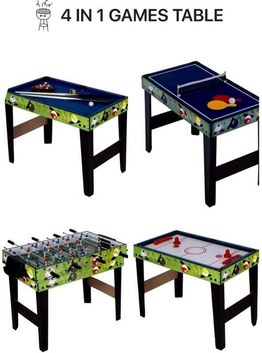 3ft 4-in-1 Multi-Games Table pooltafel , tafeltennis, push hockey en  tafelvoetbal | bol.com