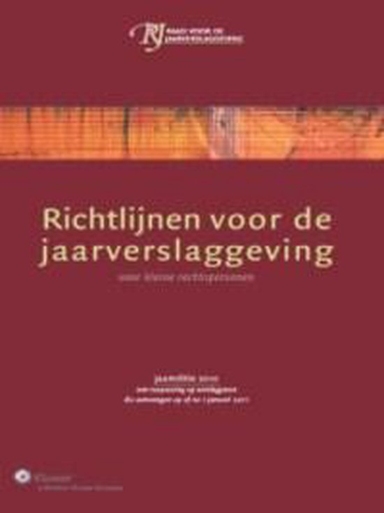 Cover van het boek 'Richtlijnen voor de jaarverslaggeving' van Raad voor de Jaarverslaggeving